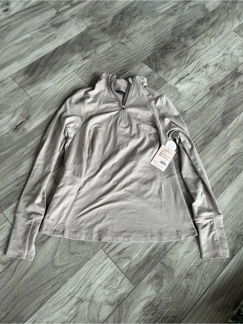 Danskin Quarter Zip Soft Light Beige Pullover